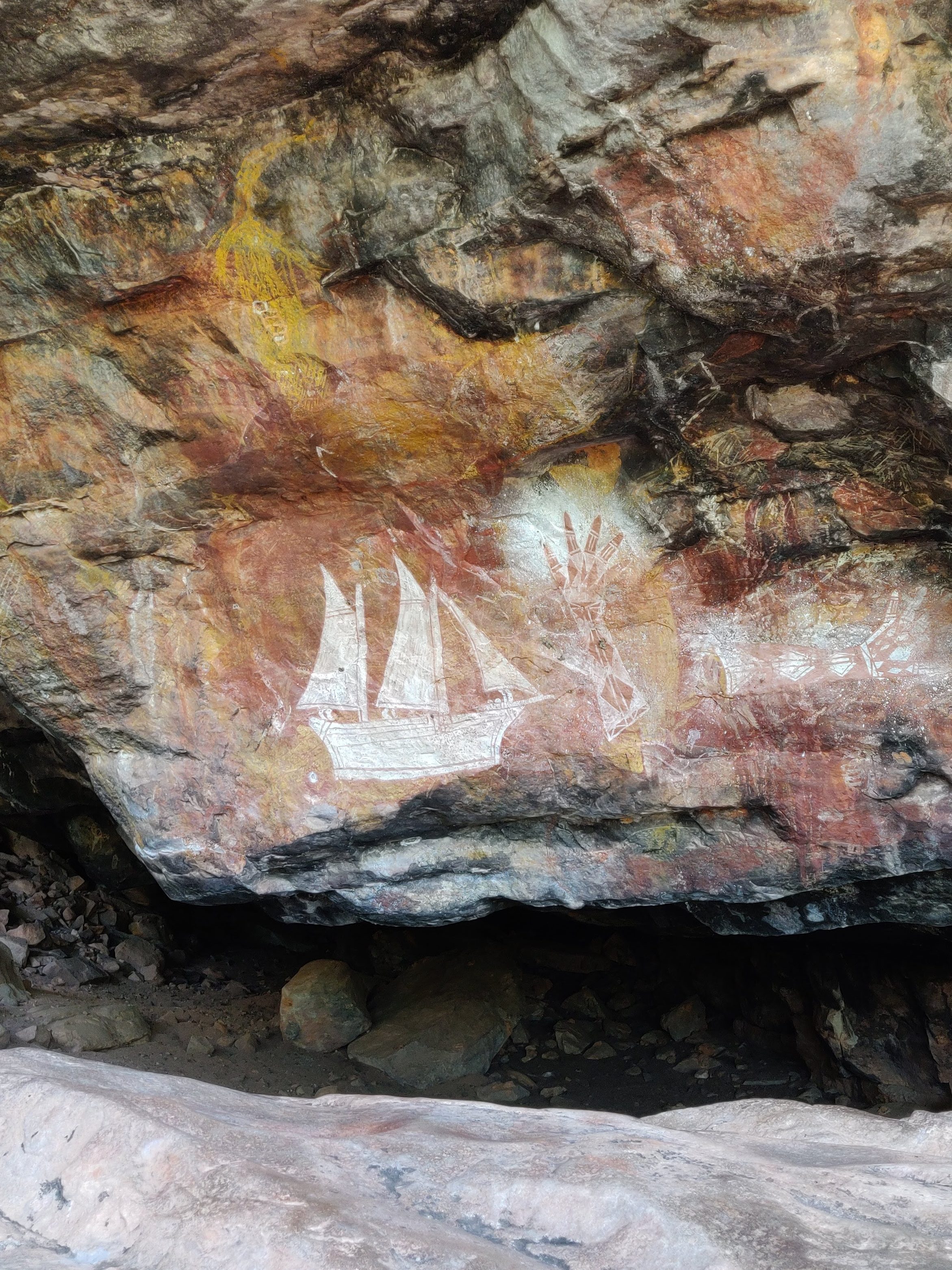 Rock art with ochre in arnhemland.