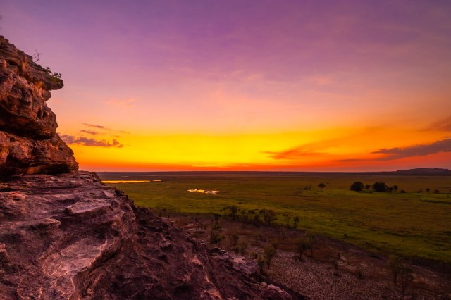 Orange sunset from the top of ubirr rock.